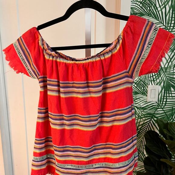 Anthropologie dRA Los Angeles Boho Striped Off the shoulder Top XS - Picture 5 of 9